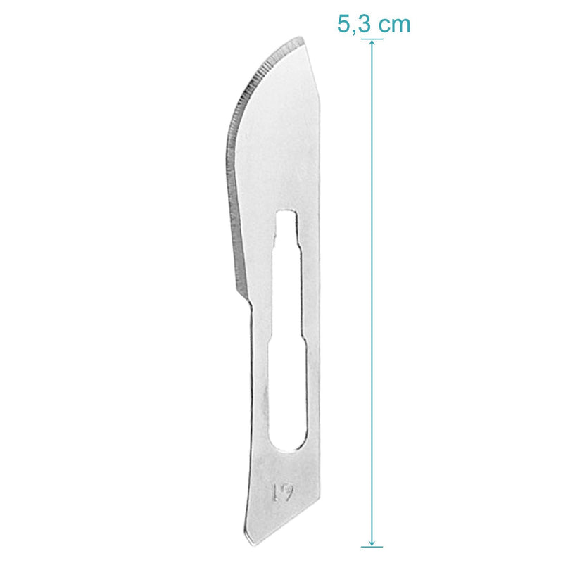 May Set - 100 pieces of scalpel blades figure 19 made of carbon steel - replacement blades individually sterile packed + 1 x May - scalpel holder made of stainless steel