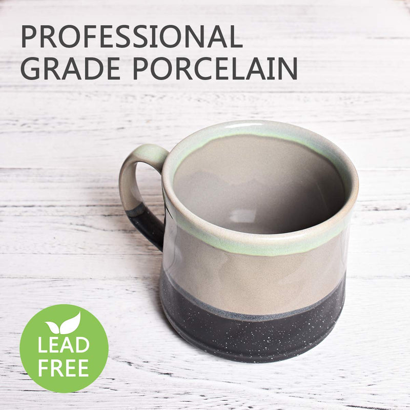Bosmarlin Large Ceramic Coffee Mug, Big Tea Cup for Office and Home, 21 Oz, Dishwasher and Microwave Safe, 1 PCS… (Grey) Gray