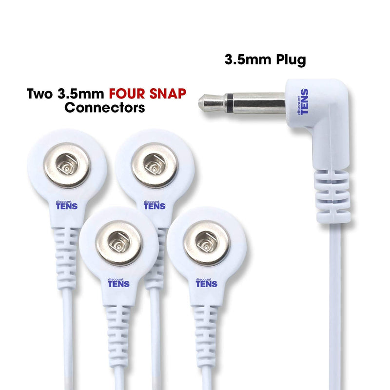 Tens Lead Wires, Port Doubler, 4 Snap Connectors (2 Pack), Discount Tens Brand 3.5mm Plug (standard headphone size)