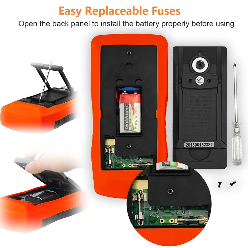 BTMETER BT-770S Multimeter Manual Ranging Electric Meter, for AC DC Volt Amp Ohm Capacitance Frequency with Continuity Tester, Auto Backlit for Automotive Hobbyist Electrical Home BT-770S Manual Ranging