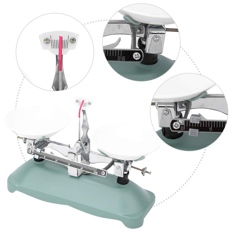 Mechanical Balance Scale Double Pan Balance Scale Balance Tray Table Scale for Laboratory School Physics Teaching Supplies Various Weights(100g) 100g