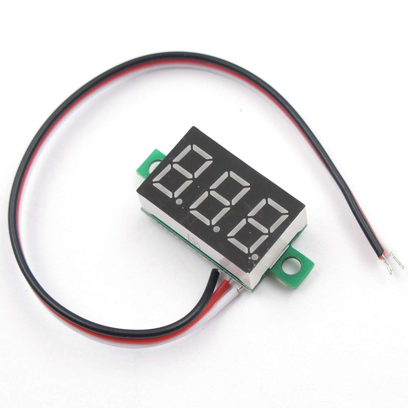 (5 Pack) JacobsParts DC 0-30V 3-Wire Voltmeter 3-Digit LED Display Panel Volt Meter Digital Voltage Tester (Red) Red