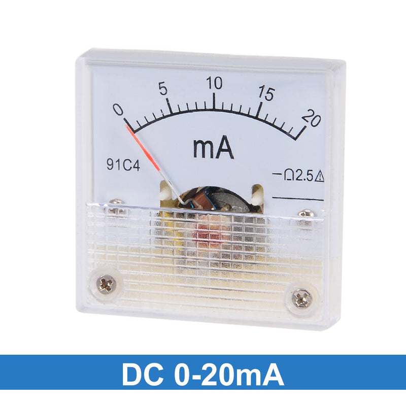 uxcell Analog Current Panel Meter DC 0-20mA 91C4 Ammeter for Circuit Testing Charging Battery Ampere Tester Gauge Pack of 1