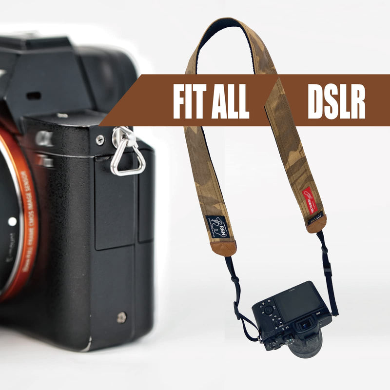 Rough Enough Vintage DSLR Camera Neck Strap for Men Women in Desert Camo Military Army Tactical Style