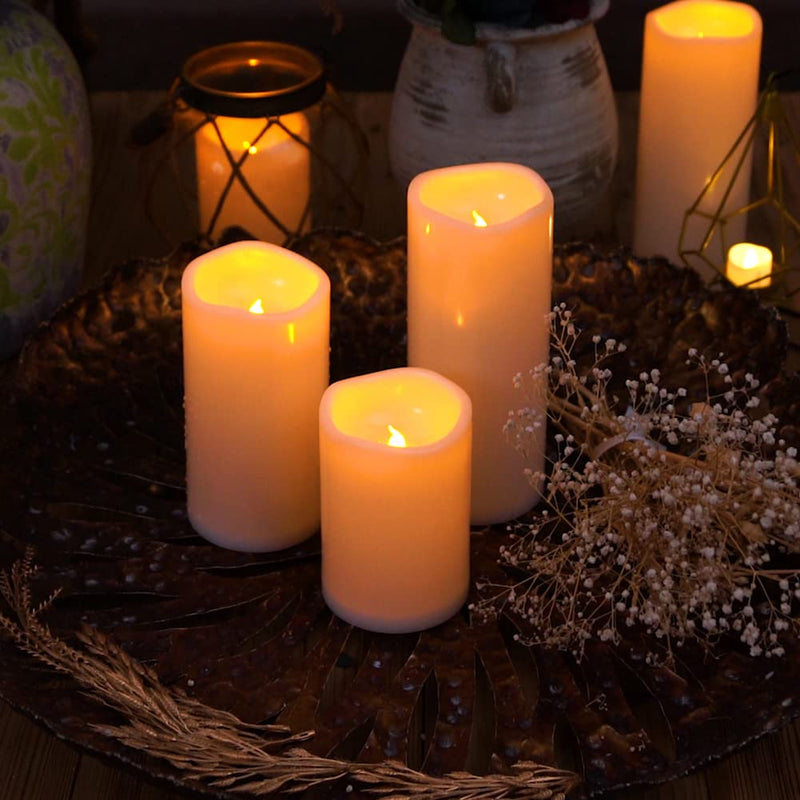 Homemory 6" x 4" Waterproof Outdoor Flameless Candles - Battery Operated Flickering LED Pillar Candles for Indoor Outdoor Lanterns, Long Lasting, Large, Set of 2 4"x 6"