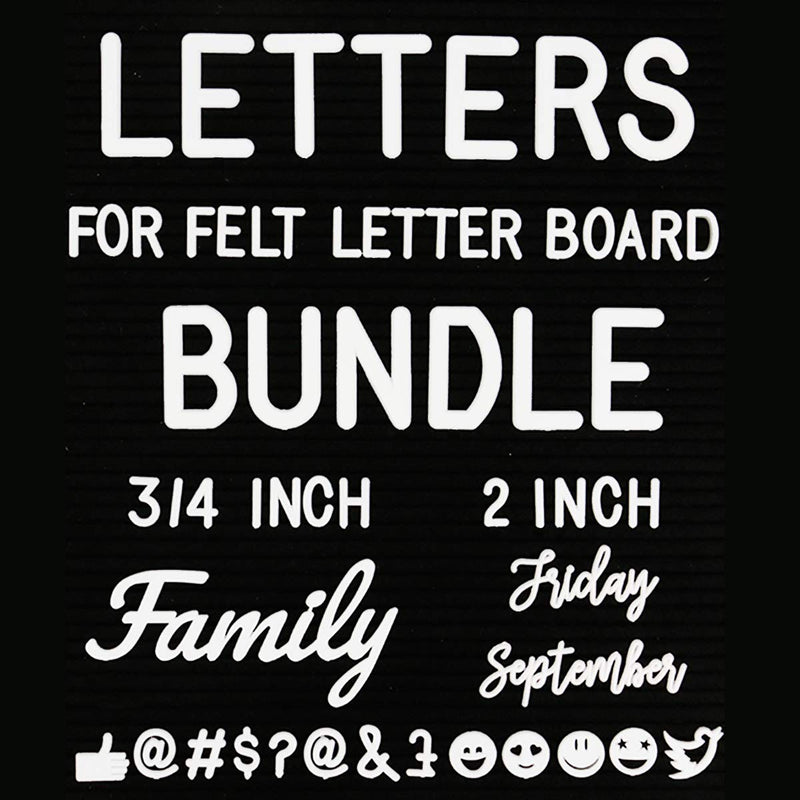 466 Extra White Letters with Organizer for Changeable Felt Letter Board Letters White (3/4 inch and 2 inch) + 11 Cursive Words + 12 Months + 7 Days + 1 Organizer Pre-Cut Plastic White Letters White Letters With Organizer, Sorted
