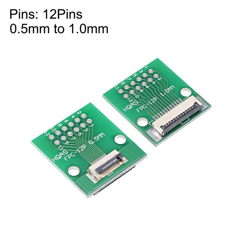 uxcell FFC FPC 12 Pin 0.5mm 1mm Pitch to DIP 2.0mm PCB Converter Board Couple Extend Adapter