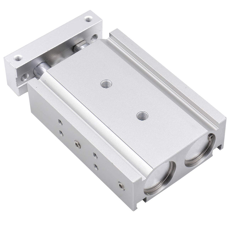 Heschen Double aluminum air cylinder, CXSM 20-20, guide rod plate, double rod guided, pneumatic plain bearing, padded, 20mm bore, 20mm stroke, double acting