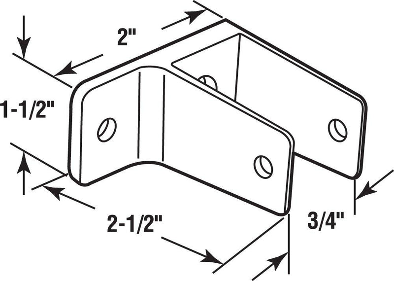 Sentry Supply 656-9282 One Ear Wall Bracket, for 3/4 Inch Thick Panels, Zinc Alloy, Chrome Plated Finish, 1