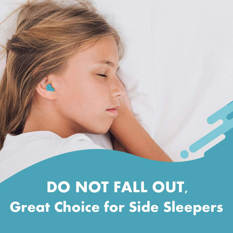 Ear Plugs for Sleeping, Acousdea Reusable Moldable Silicone Ear Plugs, Waterproof, Suitable for Snoring, Swimming, Working, Studying, Noise Cancelling up to 40 dBSPL, Blue with Carry Case, 6 Pairs