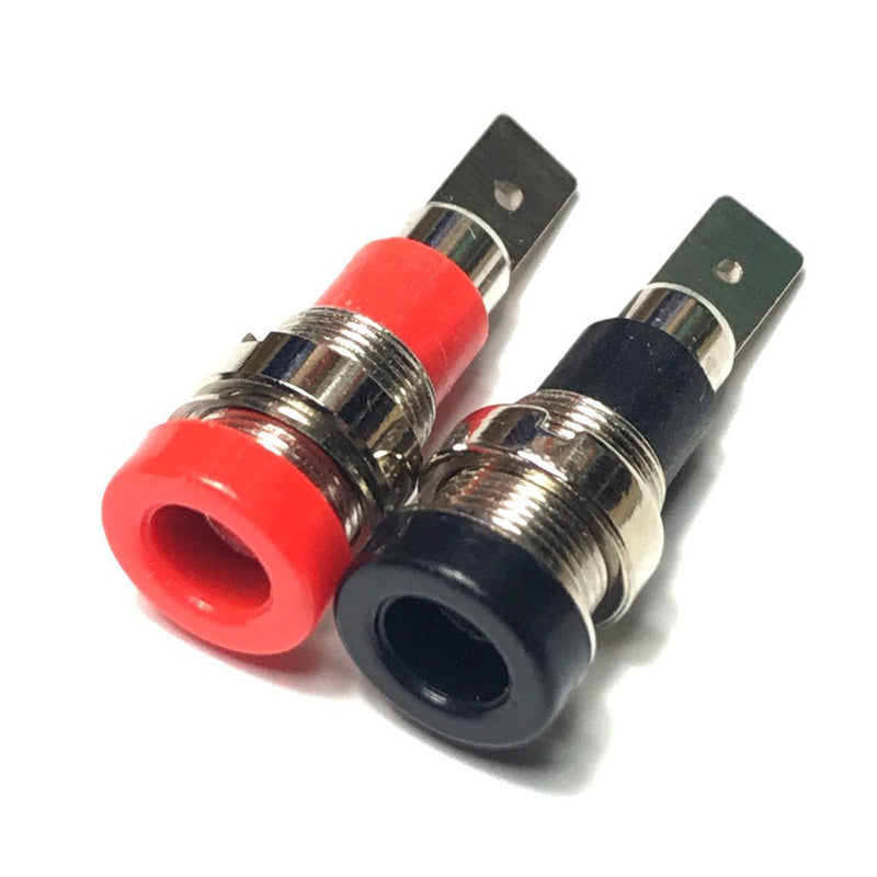 CESS Black and Red Banana Female Jack Socket - 4mm Banana Female Connector Panel/Chassis Mount Soldering Type (10 Pack)