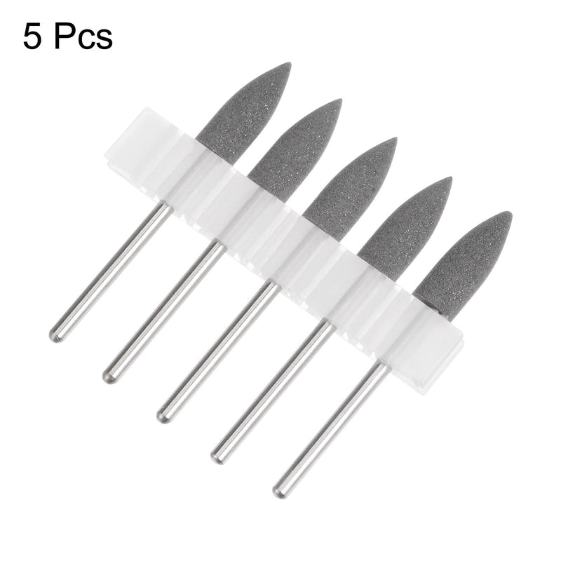 sourcing map 5pcs Rubber Polishing Bit Silicone Buffing Wheel 120 Grit 6mm Diameter Mounted grinding head for electric grinder rotary tool conical shape