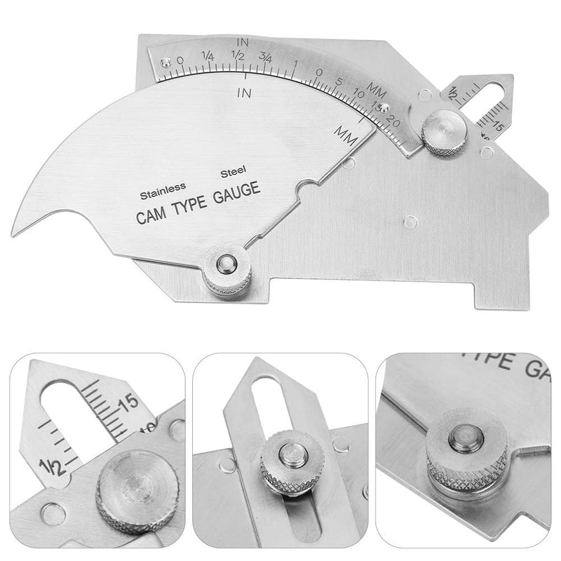 Hyuduo Steel Weld Gauge Sturdy Welding Measure Tool Stainless Steel MG-8 Bridge Welding Gage Seam Inspection Ruler Bridge CAM Welding Gage Weight 192g for Welding Measurement