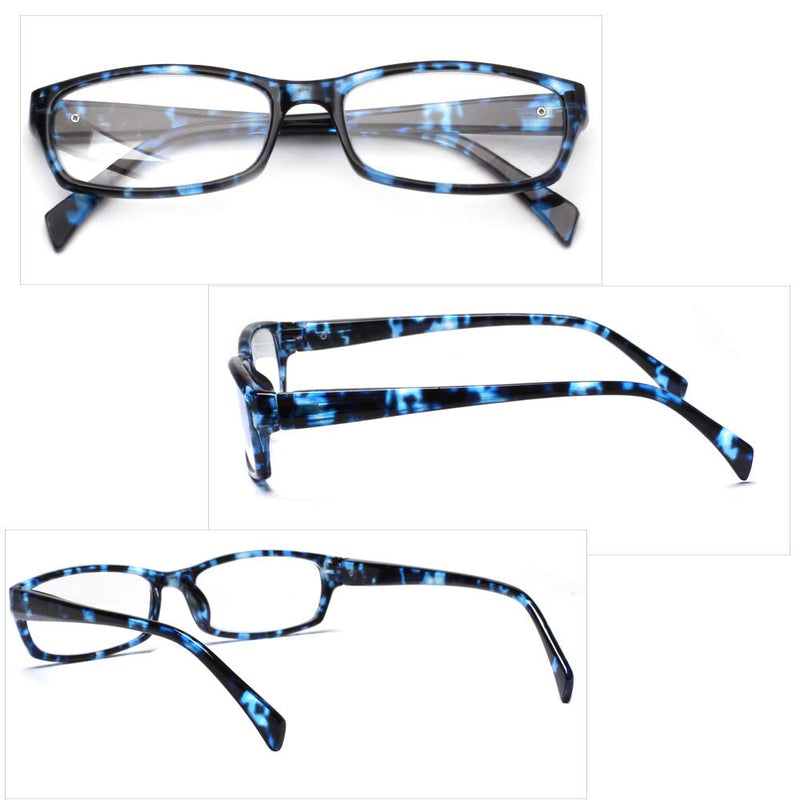5-Pack Reading Glasses Blue Light Blocking Anti Eyestrain Computer Reading Glasses for Women and Men Readers 5 Pack Blue 0.0 Diopters