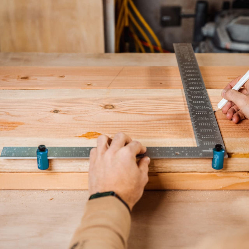 Tall Stair Gauges for Layout Framing Square Attachment Rip Guide Speed Square Jigs Made in USA (Blue) Blue