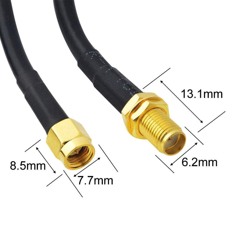 YOTENKO 20-Meter(65.6 Ft) rg58 Coax Cable SMA Male to SMA Female Low Loss RF Jumper Two-Way Radio Applications Pure Copper 50 ohm SMA Antenna Extension Cable â€¦ 20M cable