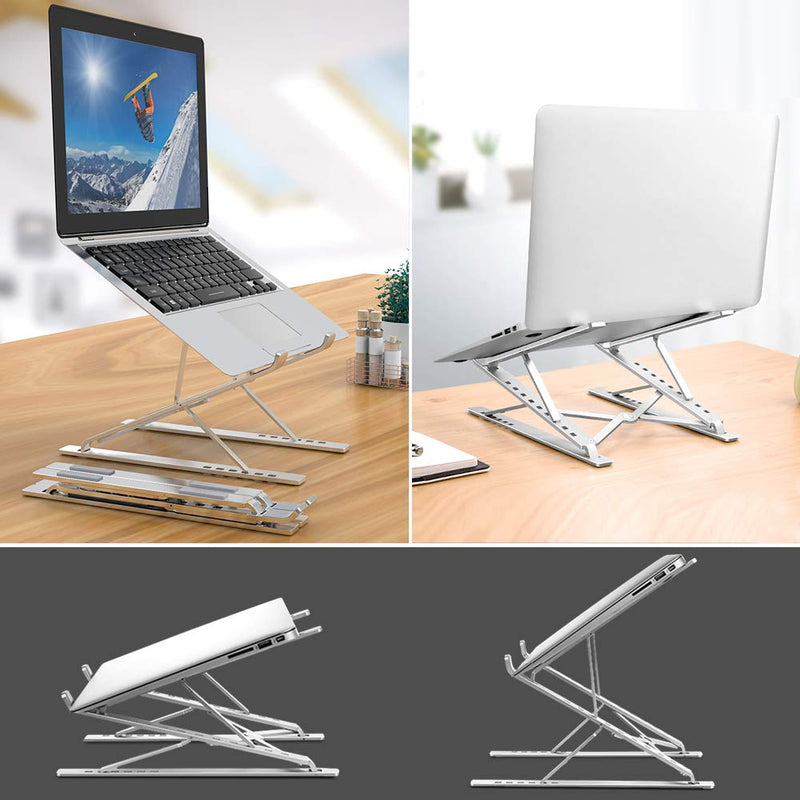 ElfAnt Laptop Stand Adjustable Portable Aluminum for 10" - 17" Laptop Tablet Double Layer