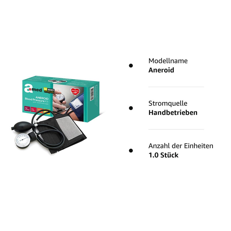 Amed Professional Analogue Aneroid Blood Pressure Monitor with Stethoscope