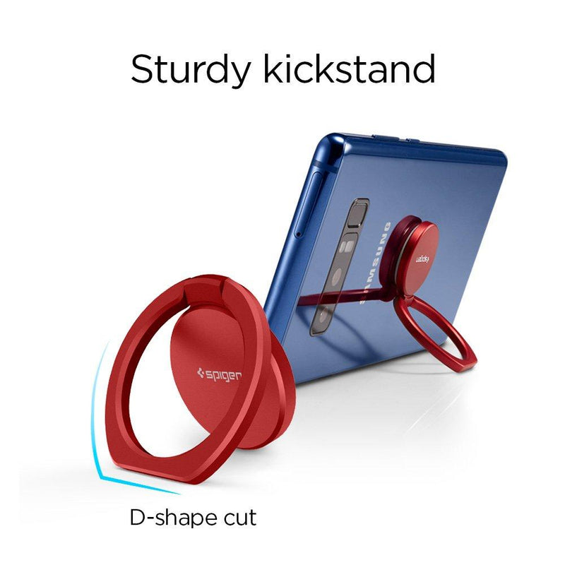 Spigen Style Ring 360 Cell Phone Ring/Phone Grip/Stand/Holder for All Phones and Tablets Compatible with Magnetic Car Mount - Red