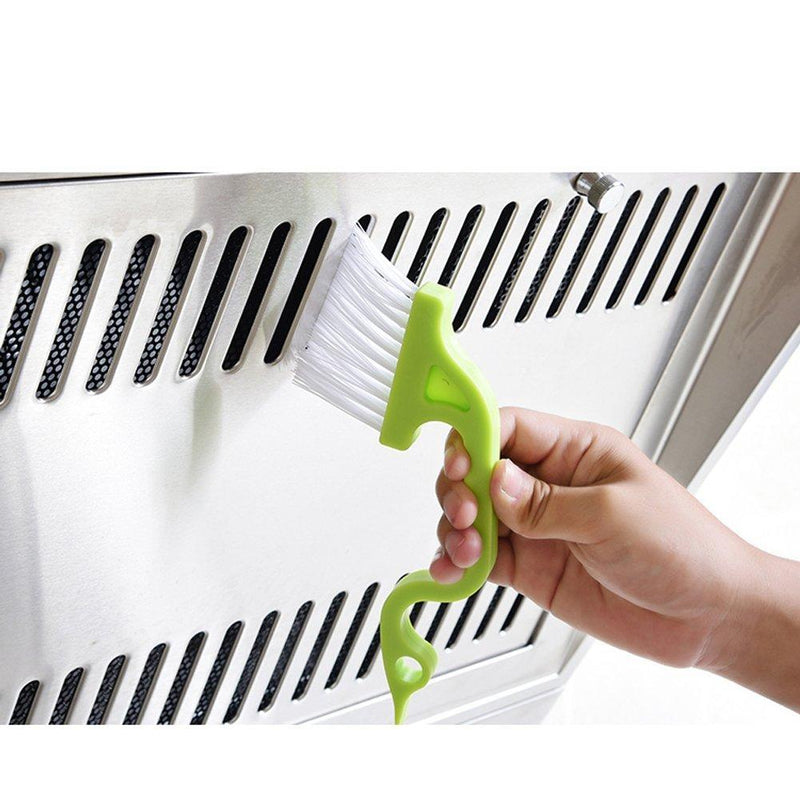 2pcs Hand-held Groove Gap Cleaning Tools Door Window Track Kitchen Cleaning Brushes(Green) Green