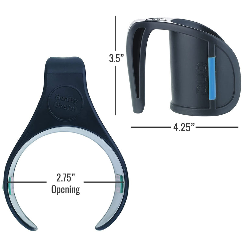 HealthSmart DUO Beverage Grip Handle for Mugs, Glasses and Bottles, Protects Hands from Hot Mug Surfaces, Blue, 0.5 Pound