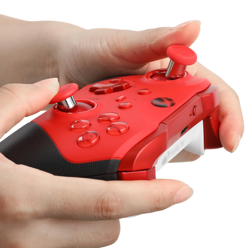 Elite Series 2 Paddles Accessories, Metal Thumbsticks Replacement Buttons for Xbox One Elite Series 2 Core, 9 in 1 Component Pack Includes 4 Joysticks, 4 Paddles and 1 Dpad(Red) red