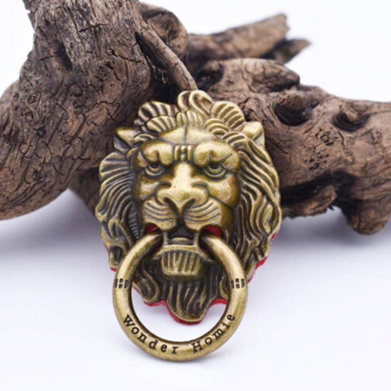 Tvoip 3Pcs Phone Holder Metal Lion Mobile Phone Ring Stand Universal Desktop Bracket Plating Retro Style Lion Head Finger Holder Buckle