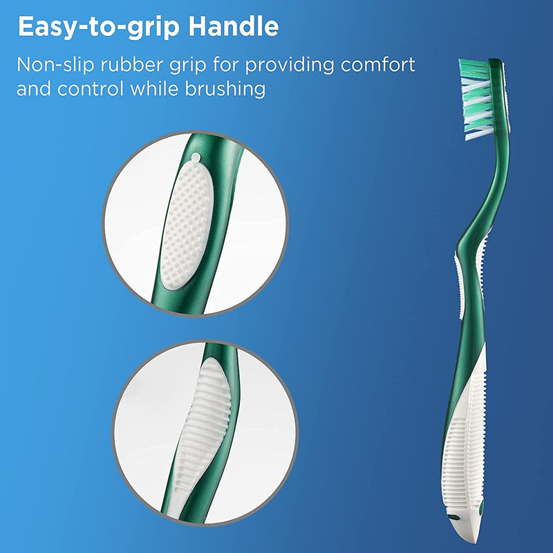 Fremouth Firm Toothbrushes for Adults, Cross Hard Bristles, 6 Count C6