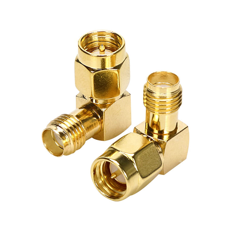 TLS.eagle SMA Right Angle 90 Degree Male to Female Cable Connector Coax Adapter Pack of 2