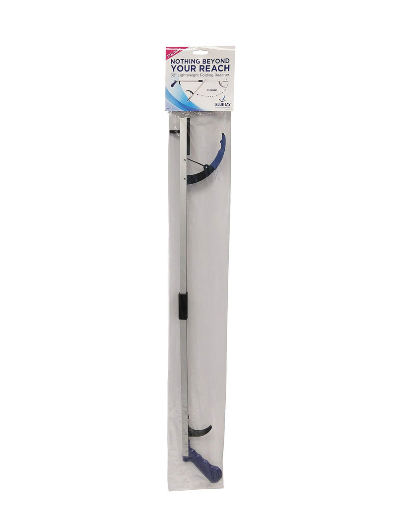 Blue Jay An Elite Healthcare Brand Nothing Beyond Your Reach Folding Grabbers Reacher Long Handheld Tool with Foldable Reach Stick with Magnetic Tip| 32 inch Long Handheld Reacher