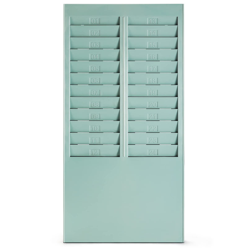 OFFNOVA Time Cards Rack with 24-Pocket, Wall Mounted Time Card Holder Compatible with Time Clock Attendance Machine, Mounting Hardware Included