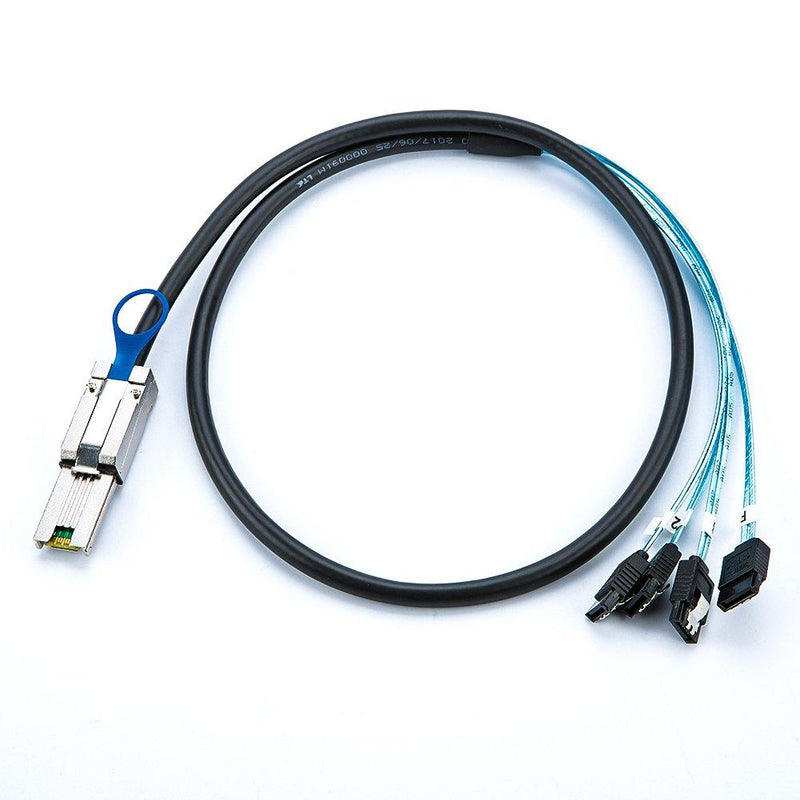CableCreation Mini SAS 26Pin (SFF-8088) Male to 4 SATA 7Pin Female Cable, Mini SAS Host/Controller to 4 SATA Target/Backplane, 1M / 3.3FT