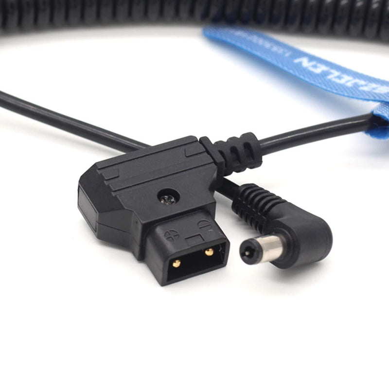 SZJELEN Anton Bauer Power Tap D-Tap to 12V DC2.5 Right Angle Power Coiled Cable for KiPRO LCD Monitor (DC Coiled Cable) DC Coiled Cable