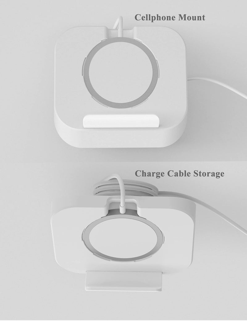 Phone Wall Mount for Magsafe Charger Bedside Phone Holder Compatible with Magsafe Accessories Fit for iPhone 12/12 Pro/ 12 Pro Max(Charger Not Included) (White) White