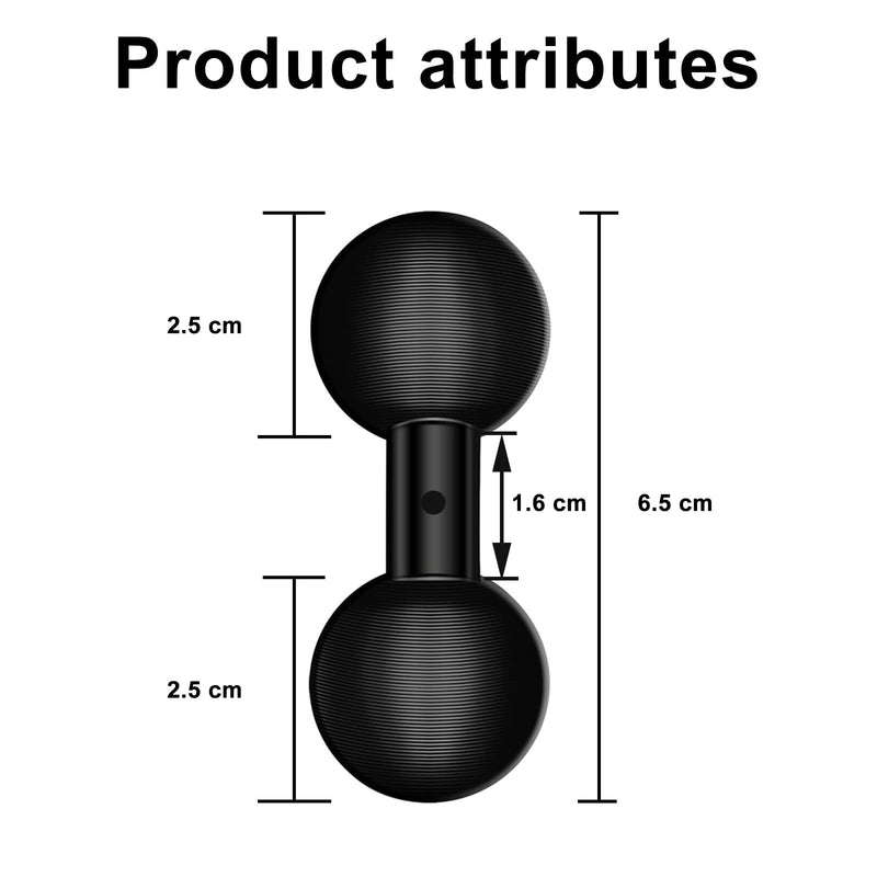 Aluminum Alloy 1'' Ball to 1'' Ball Mount Adapter Compatible with RAM Mounts, B Size Double Socket Arm 25MM-25MM 1" Ball Mount Adapter