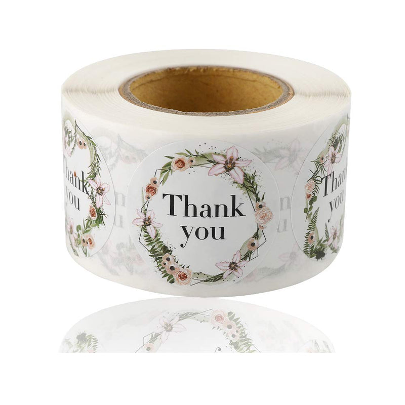 500/Roll Thank You Stickers for Seal Labels 1.5 Inch Gift Packaging Stickers Birthday Party Offer Stationery Sticker Pink