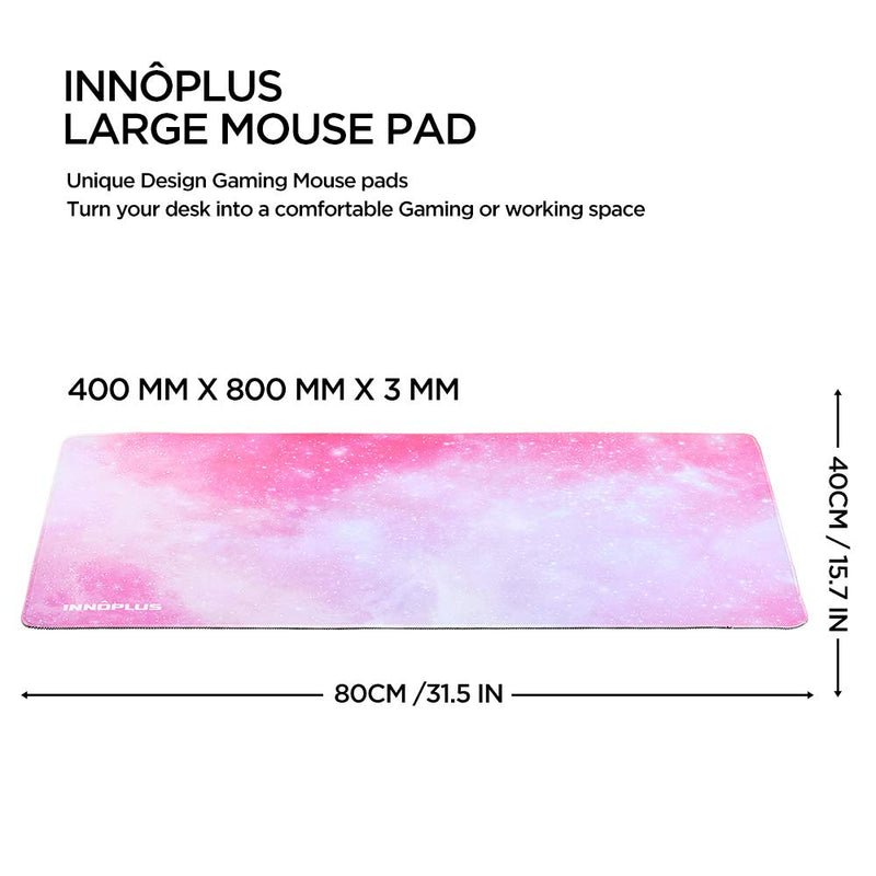 Gaming Mouse Pad, Large Mouse Pad XL Pink, Mouse Pads for Computers 31.5×15.75In, Large Extended Gaming Keyboard Mouse Pads, Big Desk Mouse Mat Designed for Gaming Surface/Office, Durable Edges