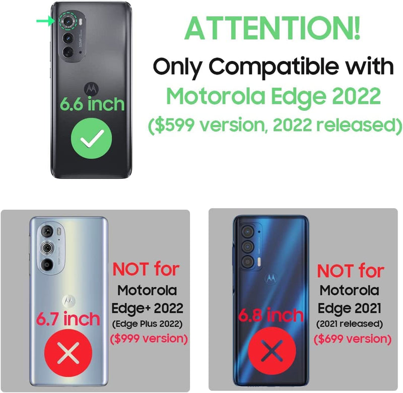 NZND Compatible with Motorola Edge 2022 Case (6.6 Inch) with [Built-in Screen Protector], Full-Body Protective Shockproof Rugged Bumper Cover, Impact Resist Durable Case (Sapphire) Sapphire