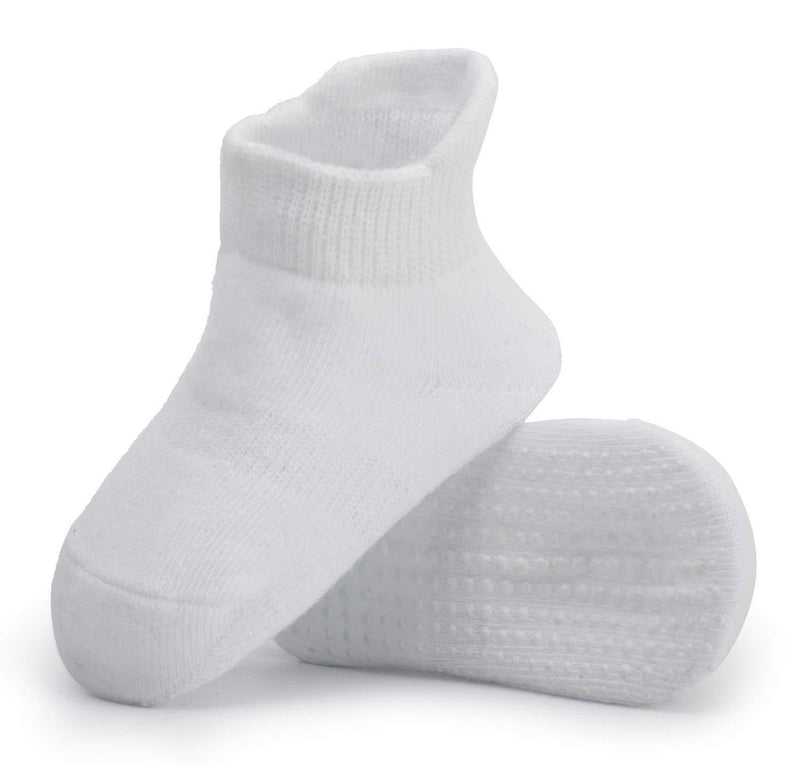 Zaples Baby Non Slip Grip Ankle Socks with Non Skid Soles for Infants Toddlers Kids Boys Girls Assorted - 9 Pairs 6-12 Months