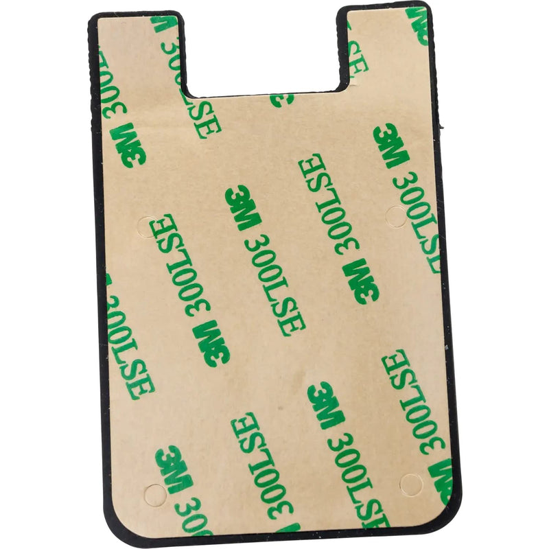 Silicone Phone Card Holder Pocket, Stick On Wallet, Adhesive Credit Card Pouch, Compatible with iPhone & Samsung Galaxy - Black