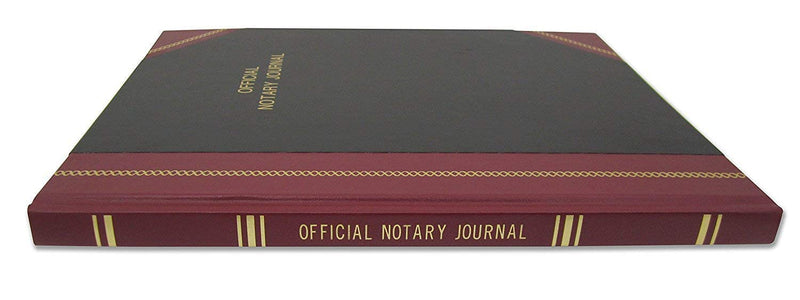 BookFactory Official Notary Journal/Log Book 96 Pages 8.5" X 11" 380 Entries 50 State Journal of Notarial Acts, Black and Burgundy Cover, Black Ribbon Hardbound (LOG-096-7CS-LKMST71(Notary)) Hardbound 96 Pages - 380 entries