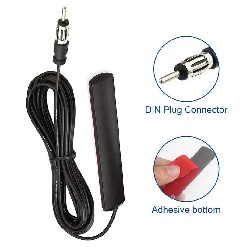 Bingfu Car Antenna Car Stereo FM AM Radio Antenna Car Adhesive Mount Hidden Patch Antenna for Vehicle Truck SUV Car Stereo in Dash Head Unit CD Media Receiver Player Audio HD Radio Tuner Amplifier Hidden Antenna