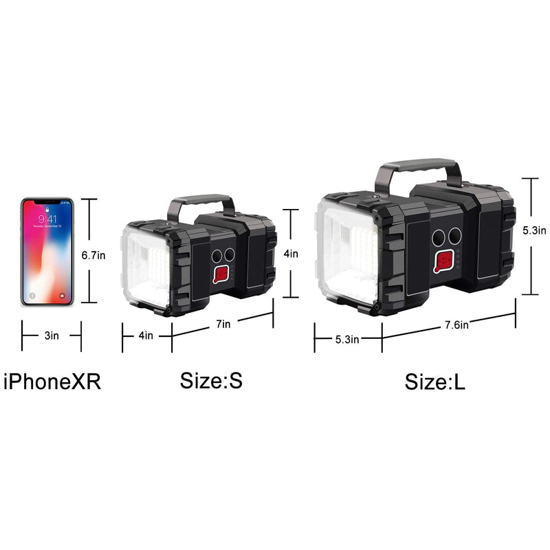 AlpsWolf Rechargeable Flashlight, LED Spotlight Flashlight 10000 Capacity 1200LM 20h Ultra-Long Standby 3+4 Lights Modes Camping Flashlight Waterproof with USB Output as a Power Bank Small