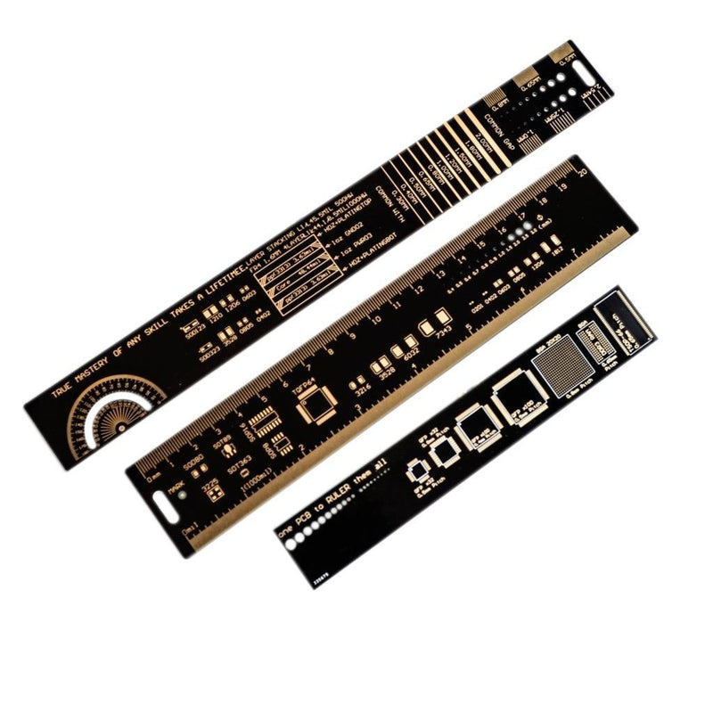 Mayata 1Set 15cm 20cm 25cm 30cm Multifunctional PCB Ruler Measuring Tool Resistor Capacitor Chip IC SMD Diode Transistor Package 180 Degrees 3pcs/lot