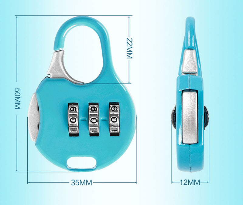 ZPLIUST 3 Digit Combinations Padlock The Safe Cipher Lock Resettable Code Lock , Color Locks (8 Pack) 8Pack