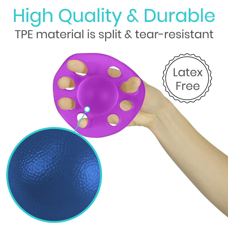 Vive Finger Exerciser and Hand Strengthener - Extensor Trainer Grip Stretcher Balls - Therapy Exercises for Arthritis, Carpal Tunnel, Forearm Muscle Strength Band Guitar, Rock Climbing Strengthening