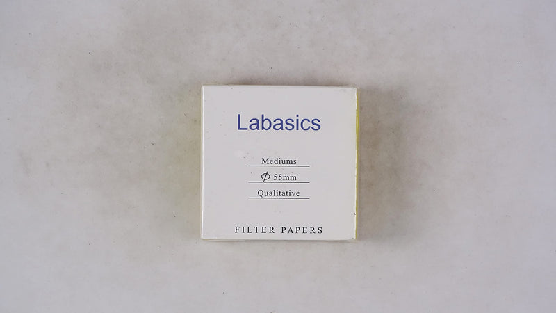 Labasics Quality filter paper round, cellulose filter paper with 55 mm diameter and a filtration speed of 20 microns, pack of 100 pieces 55 mm diameter white