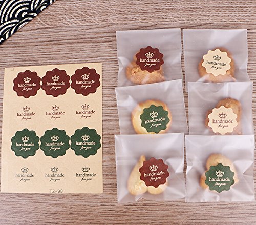 IMagicoo 480 Lovely Cute"Handmade" Label Seal Sticker Handmade Bakery Decorative Sticker (Style-2)