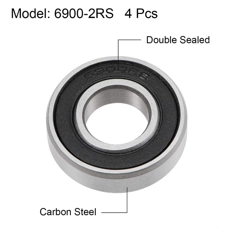 uxcell Deep Groove Ball Bearings Z2 10mm x 22mm x 6mm Double Shielded Carbon Steel 10pcs 10mmx22mmx6mm