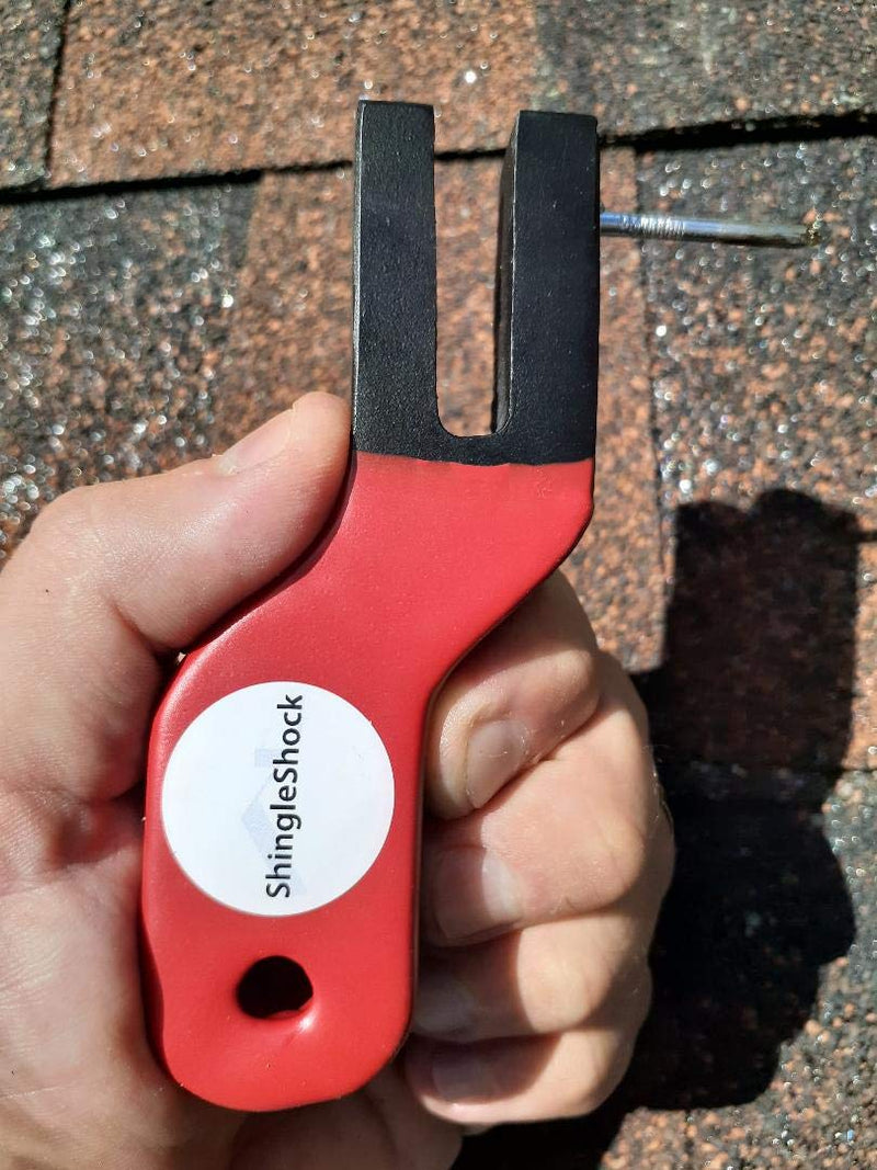 ShingleShock Roof Shingle Installer Roofing Tool, Steel Black, Rubber Grip, Magnet